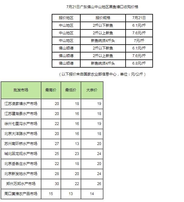 最新生鱼收购价格走势分析